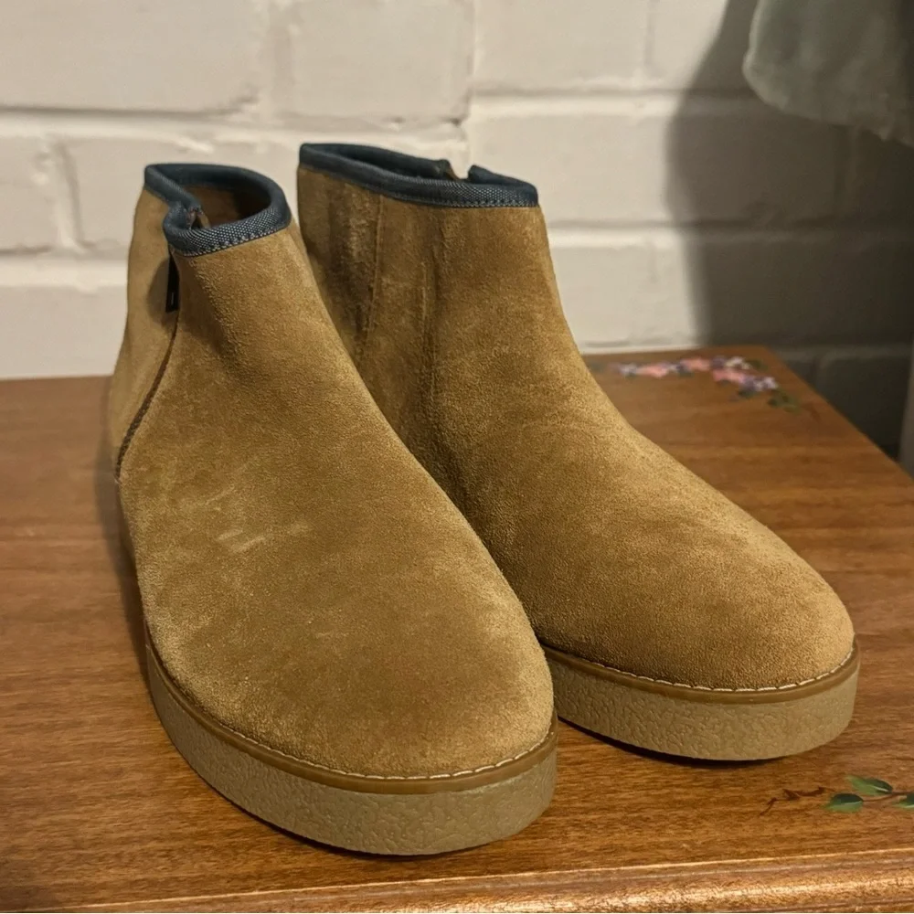 Timberland Paxton hill suede zip ankle booties tan 9.5 round toe