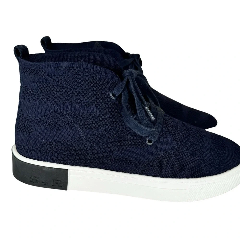 Strauss & Ramm Chukka High Top Knit Sneaker‎ Boots Navy Blue Men's Size 8M