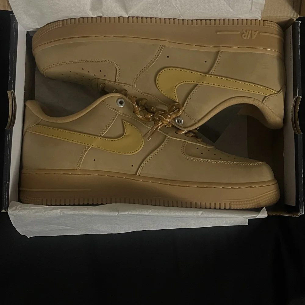 Women's Nike Air Force One '07 WB Low Flax/Wheat-Gum Light Brown AF1 New