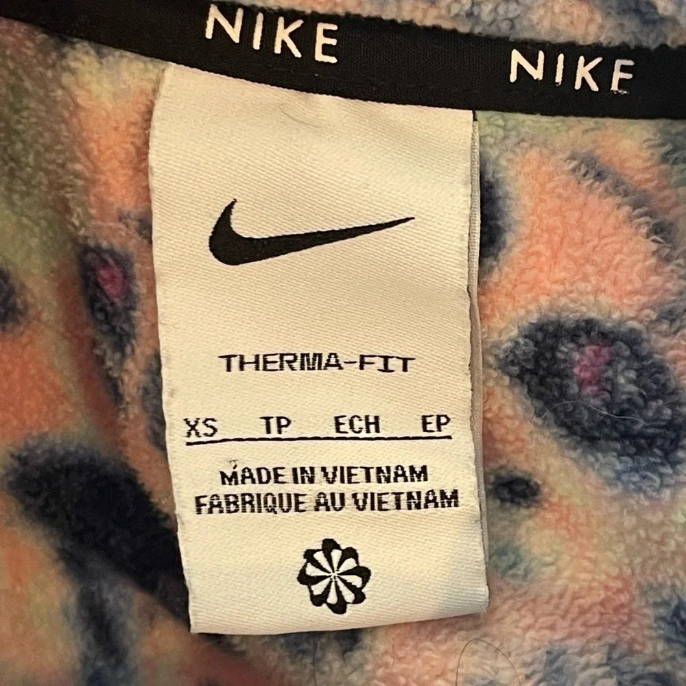Nike Polar Fleece Half - Zip Pullover in Blue and Pink, Mock Neck, Cropped, XS