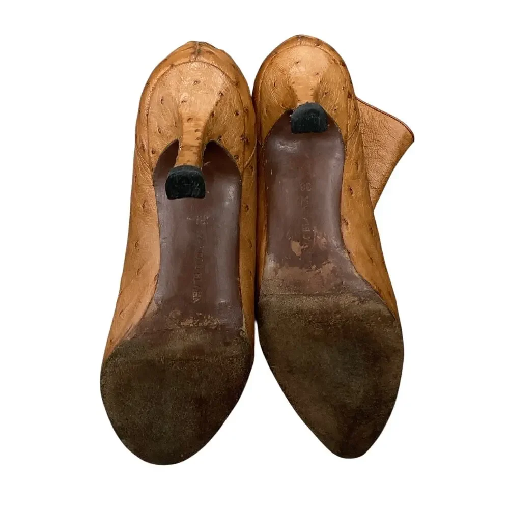 Manolo Blahnik Ostrich Bootie