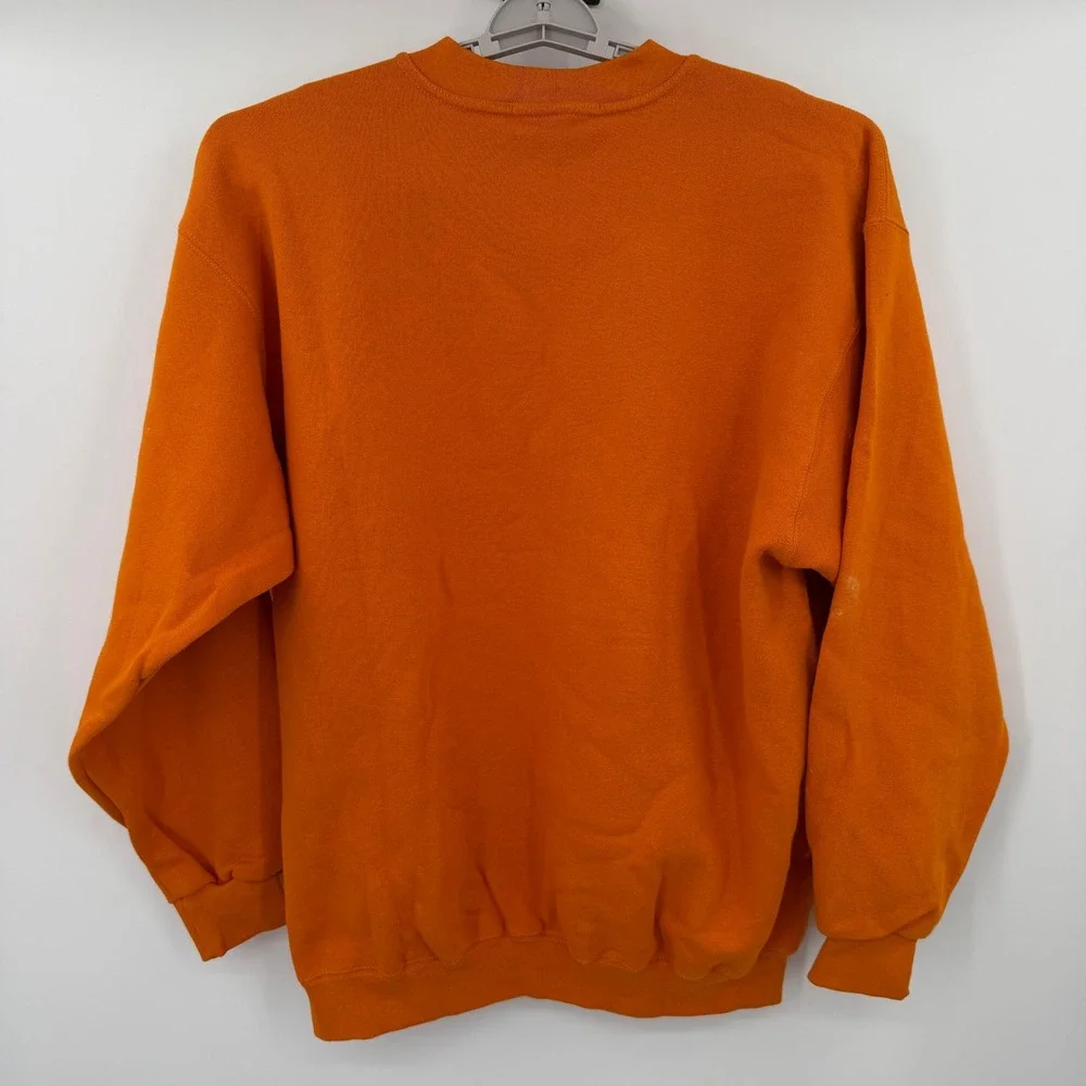 Vintage Blank 90s Nike Orange Crewneck Sweatshirt Made in USA Cotton Pullover L