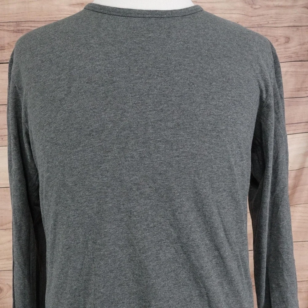 Banana Republic Shirt Mens Large‎ Gray Long Sleeve Crewneck Tagless Cotton Tee