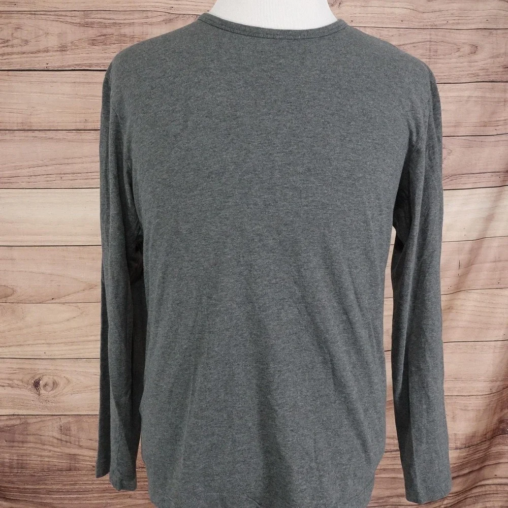Banana Republic Shirt Mens Large‎ Gray Long Sleeve Crewneck Tagless Cotton Tee