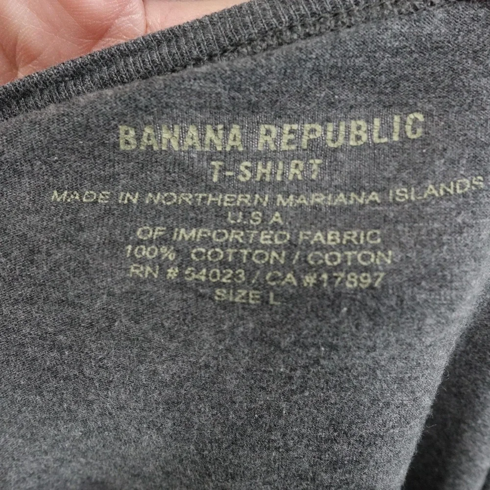 Banana Republic Shirt Mens Large‎ Gray Long Sleeve Crewneck Tagless Cotton Tee