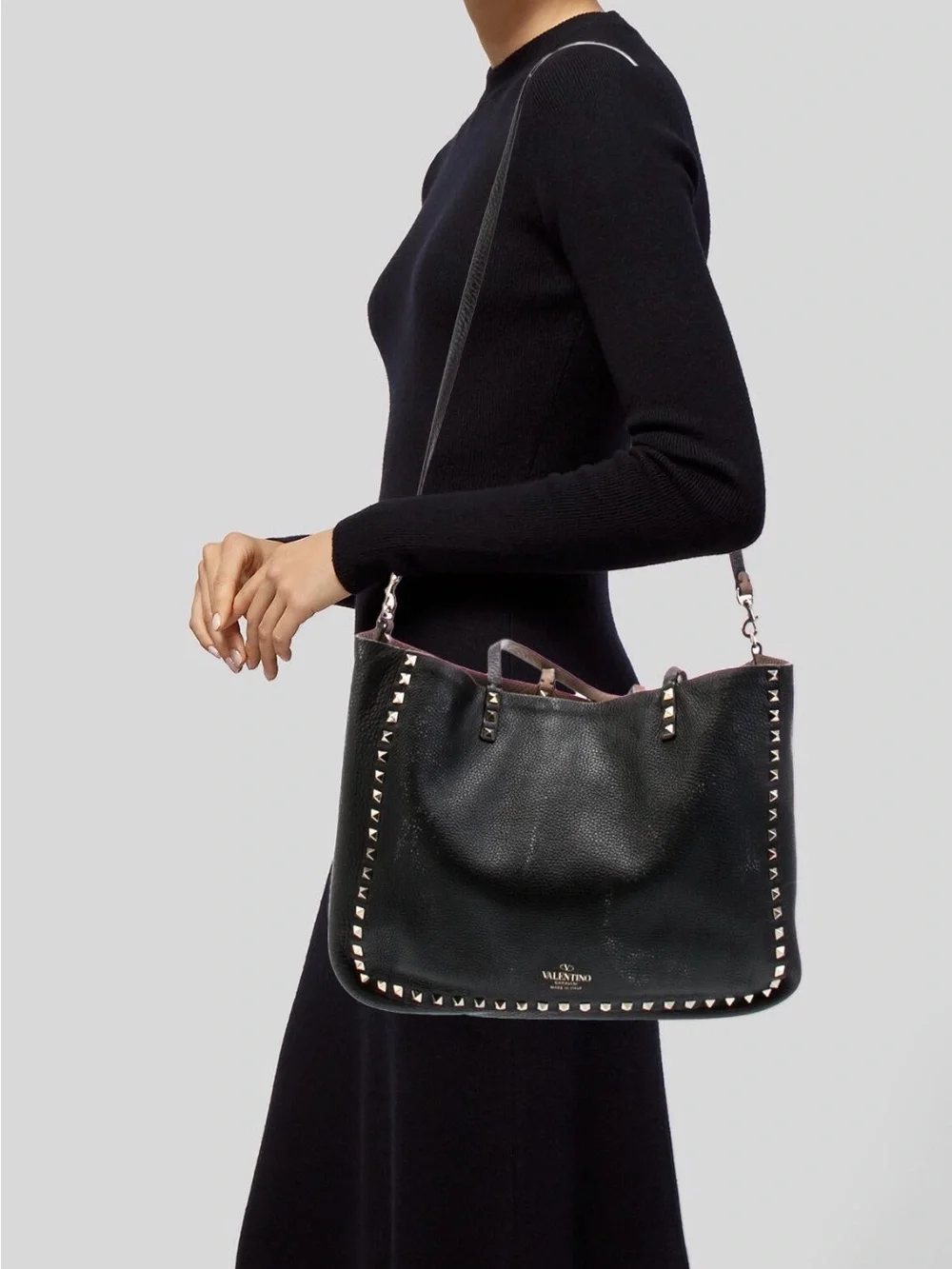 Valentino black leather