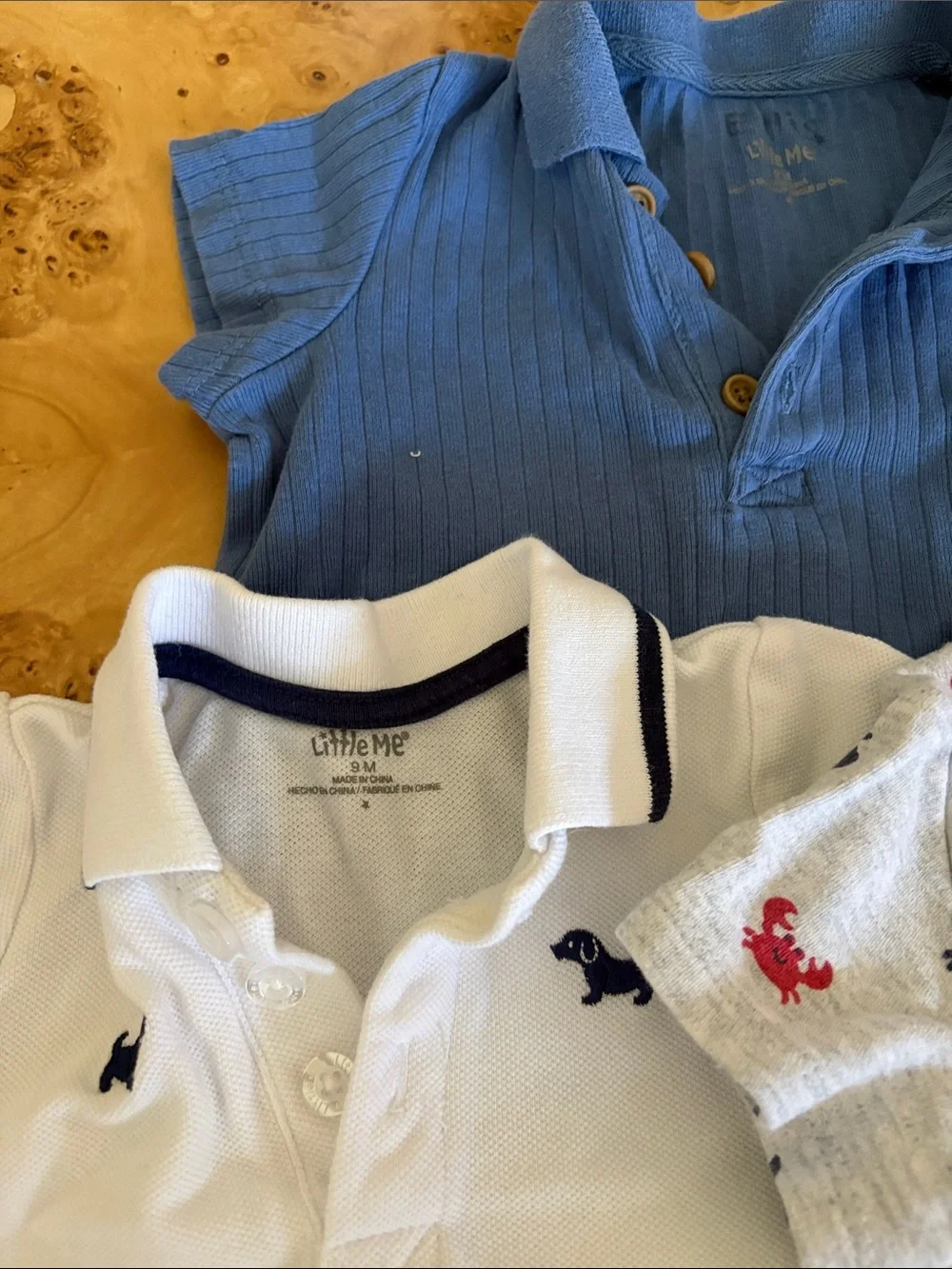 Little Me Romper Set of 3, 9 mo