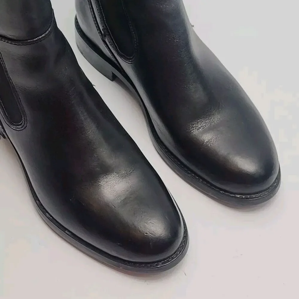 Wolverine Riding Boots Darcy Black Leather Low Heel Women Sz 6 Tall Knee