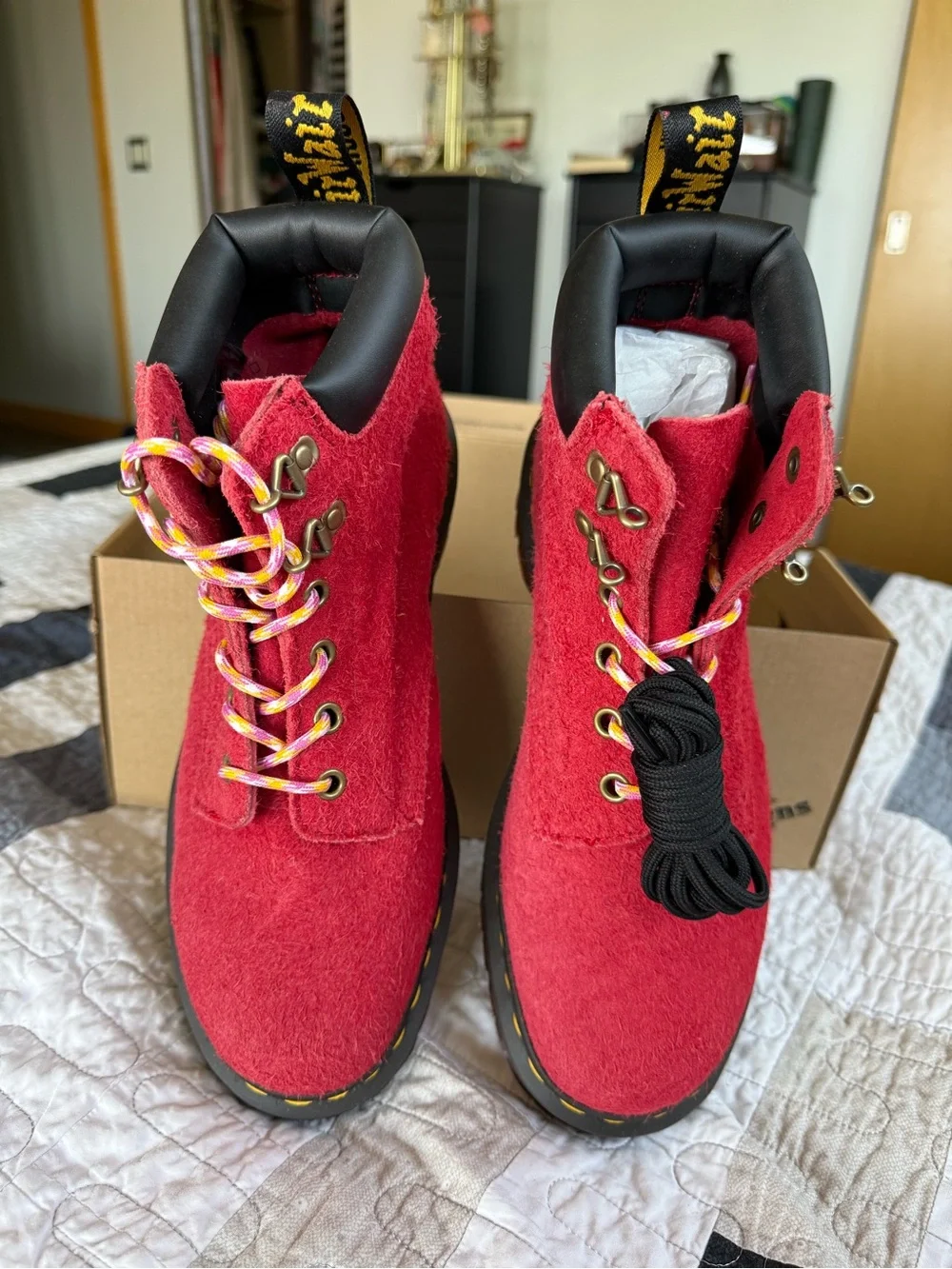 Dr. Martens stitching rugged soles