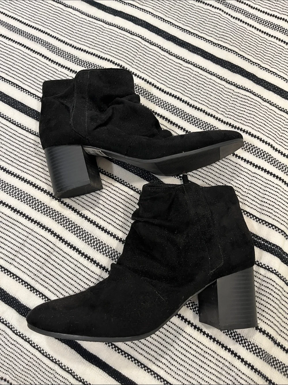 CP Women's Black Suede Ankle Boots - Classic Slouch Style