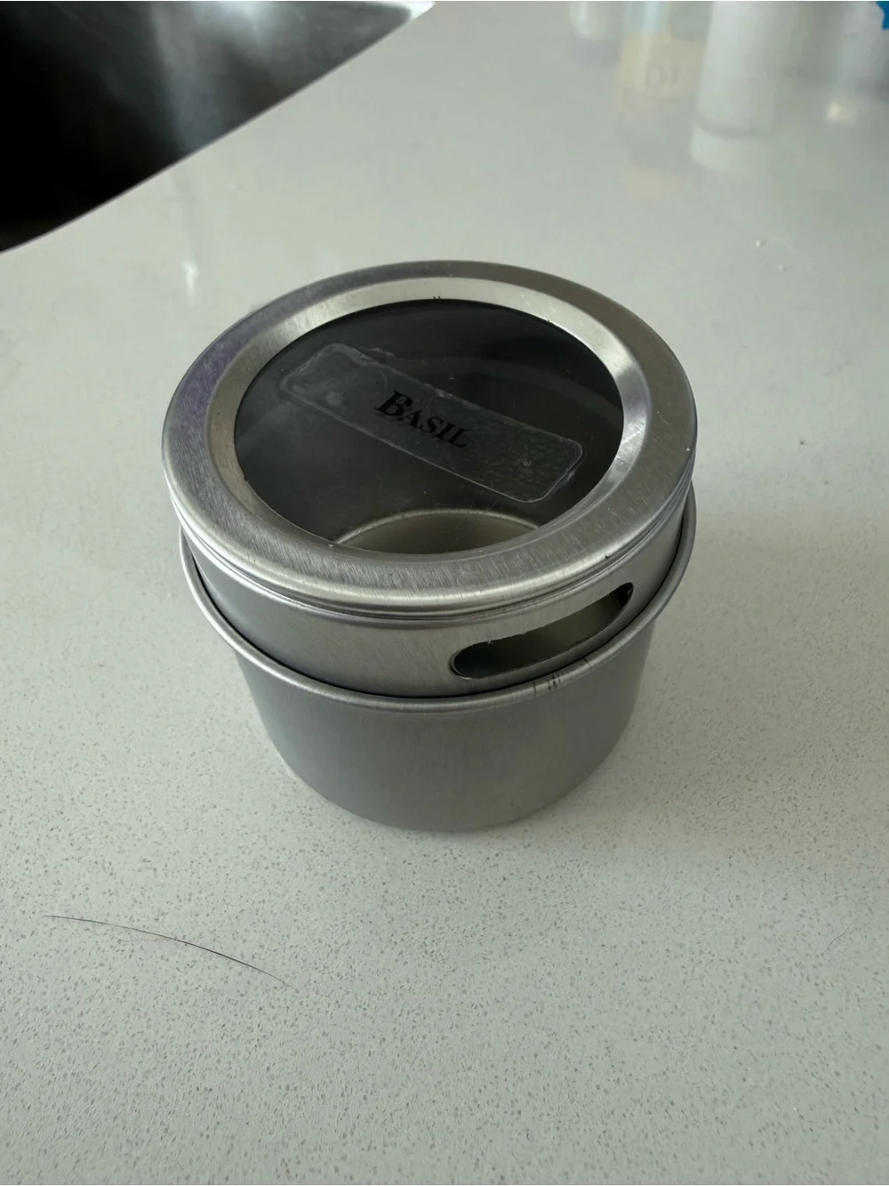 Magnetic Stainless Steel Spice Jars Set - Silver