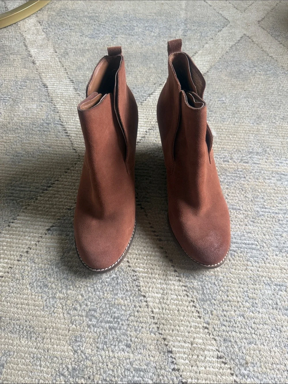Lucky Brand Rust Suede Ankle Booties