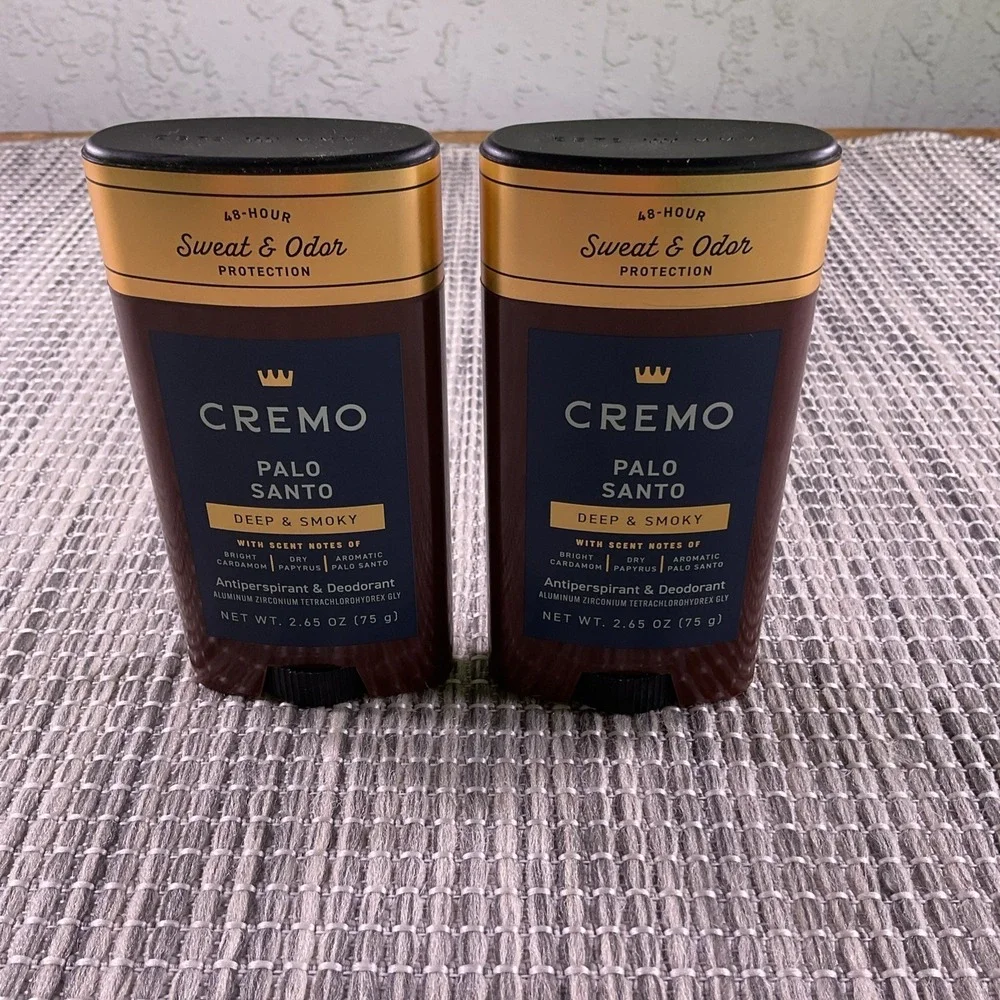 Cremo Palo Santo Antiperspirant & Deodorant for Men, 2.65 oz Lot Of 2
