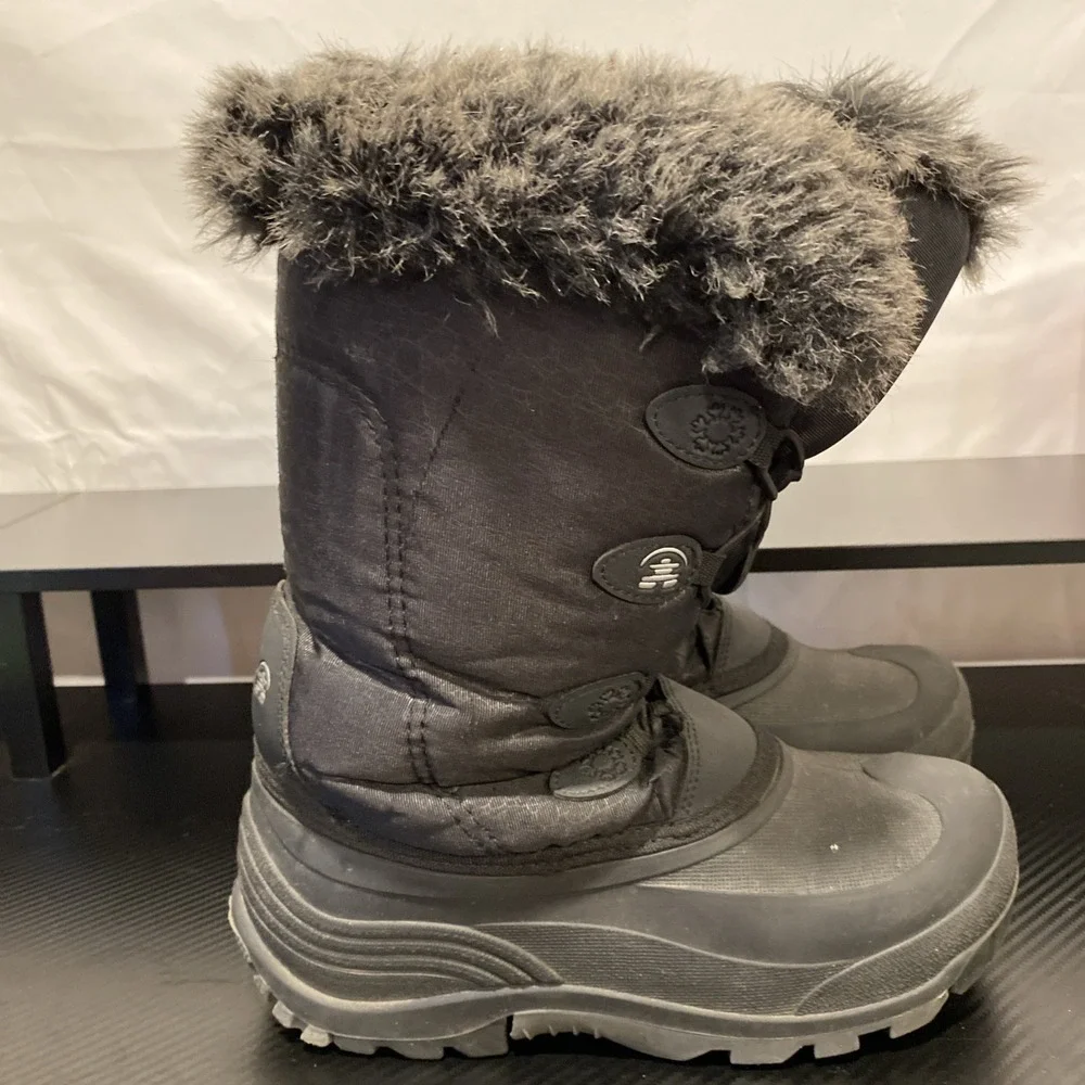 Kamik Snowgypsy3 Faux Fur Lined Winter Snow Boots Black Girls Youth‎ Size 6