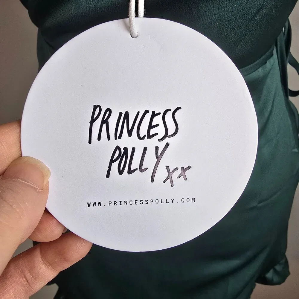 Princess polly Ruffle Front Wrap Dress Emerald Green size 2 New with flaw