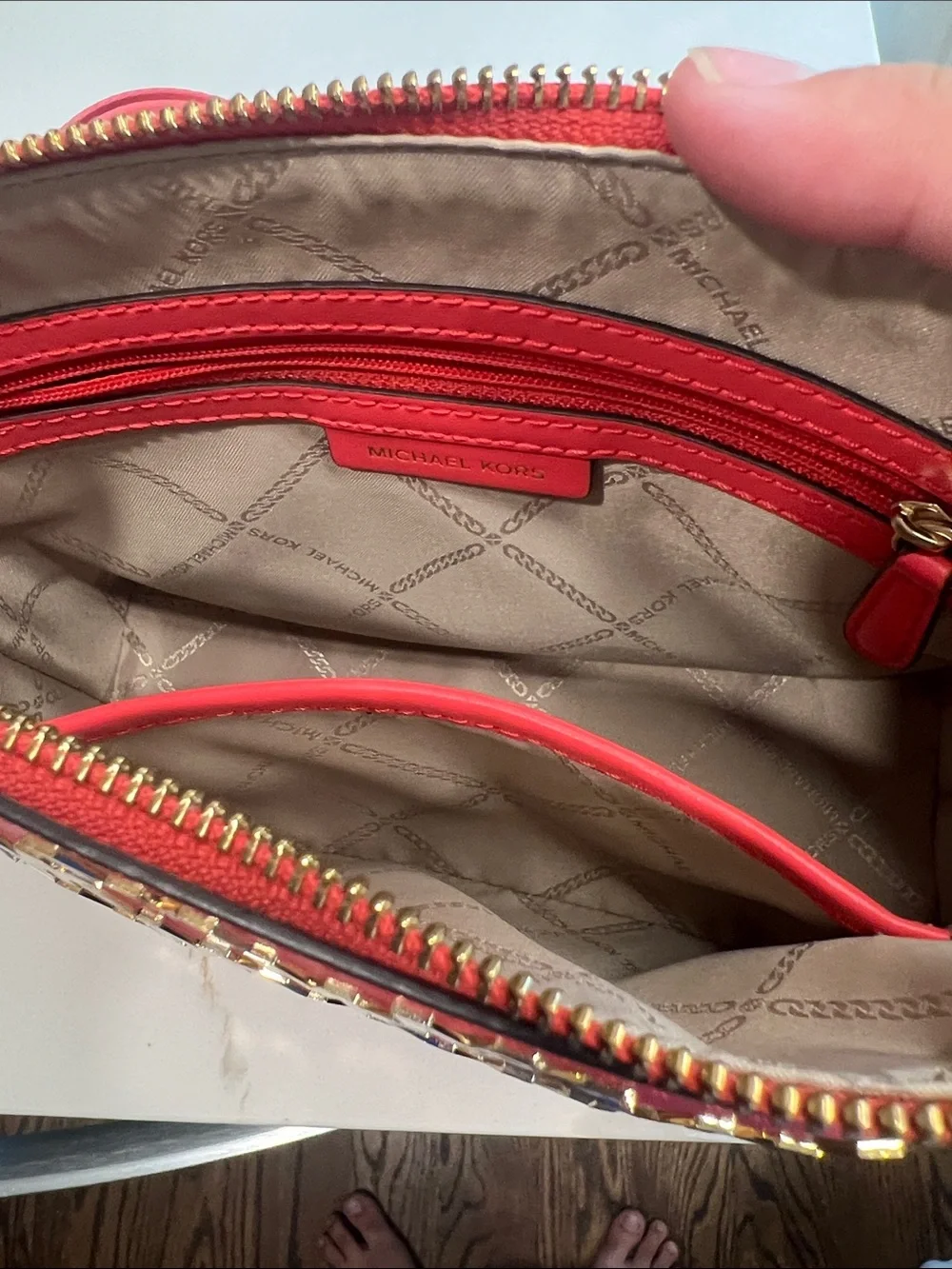 Michael Kors Pink Logo-Embellished Crossbody Bag