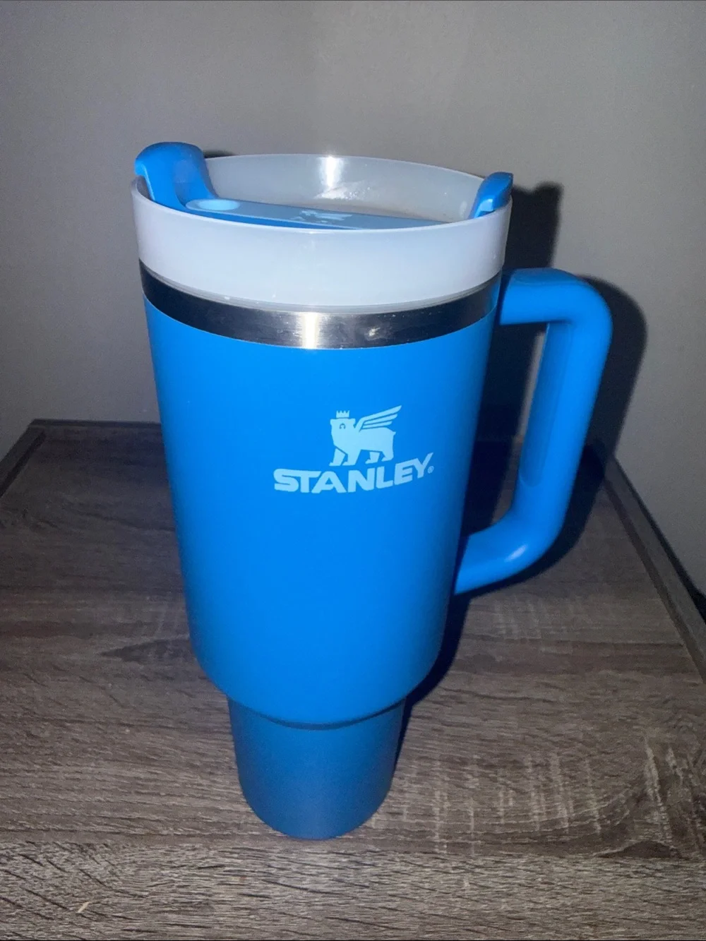 Stanley Blue Travel Tumbler with Handle and Lid