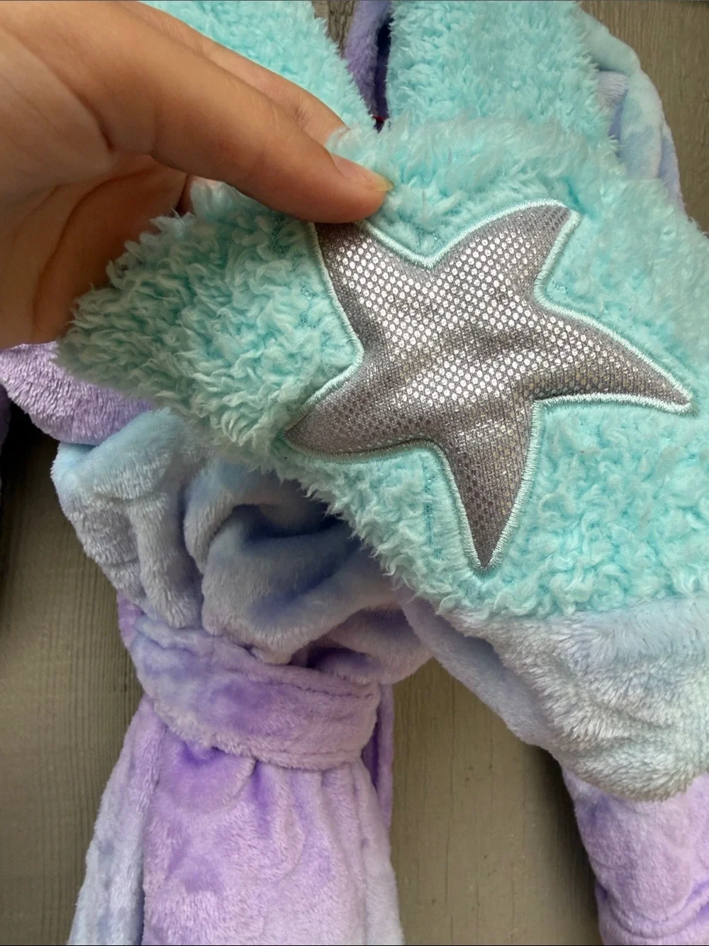 Plush Mermaid Robe in Lavender & Light Blue
