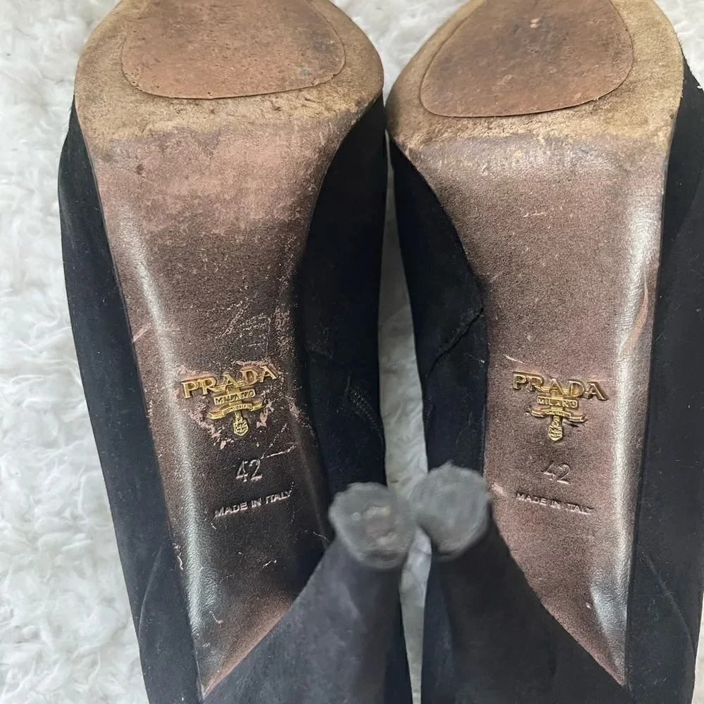 Prada black suede