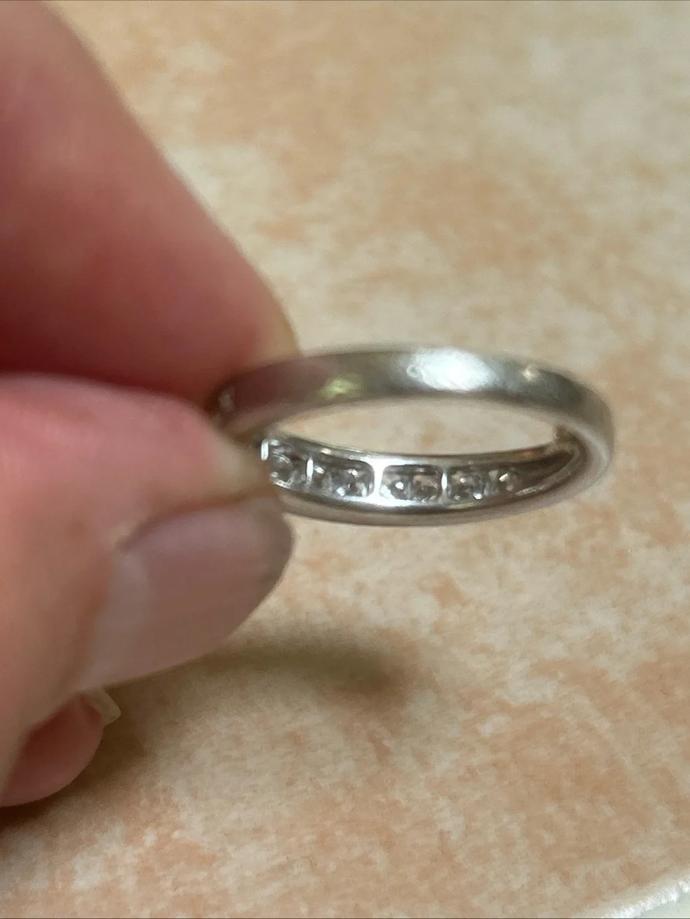 Platinum 12 Princess Cut Diamond Band Ring 0.85cts Art Deco Women Sz 7 Vintage.