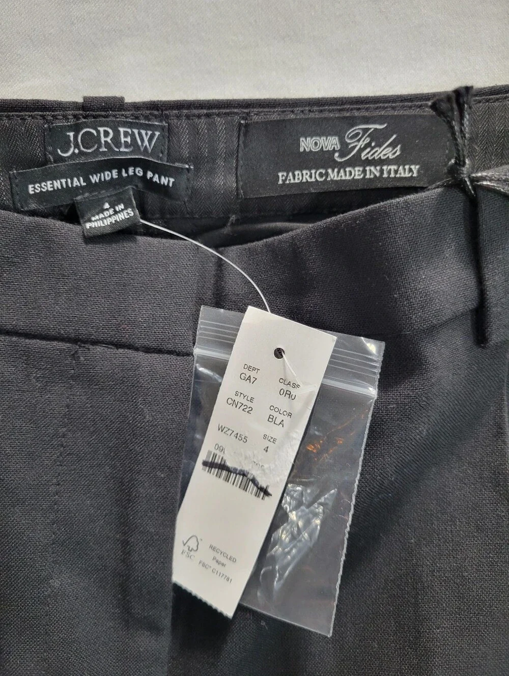 J Crew Essential wide-leg pant in Italian studio wool blend CN722 Size 4 NEW