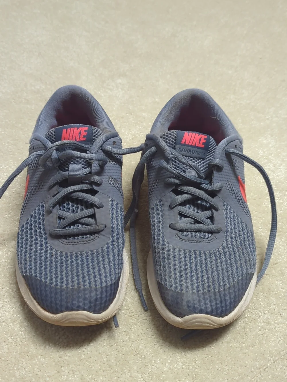 Nike Revolution 4 Running Shoes - Navy with Pink Swoosh