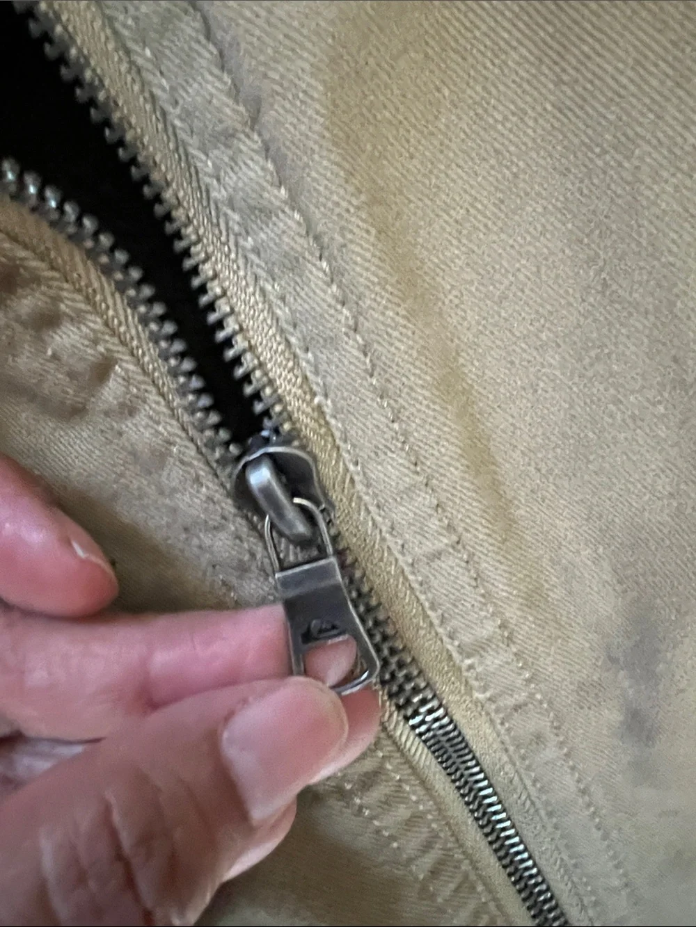Quicksilver Classic Light tan Jacket - Neutral Tonal Outerwear XL canvas Sherpa