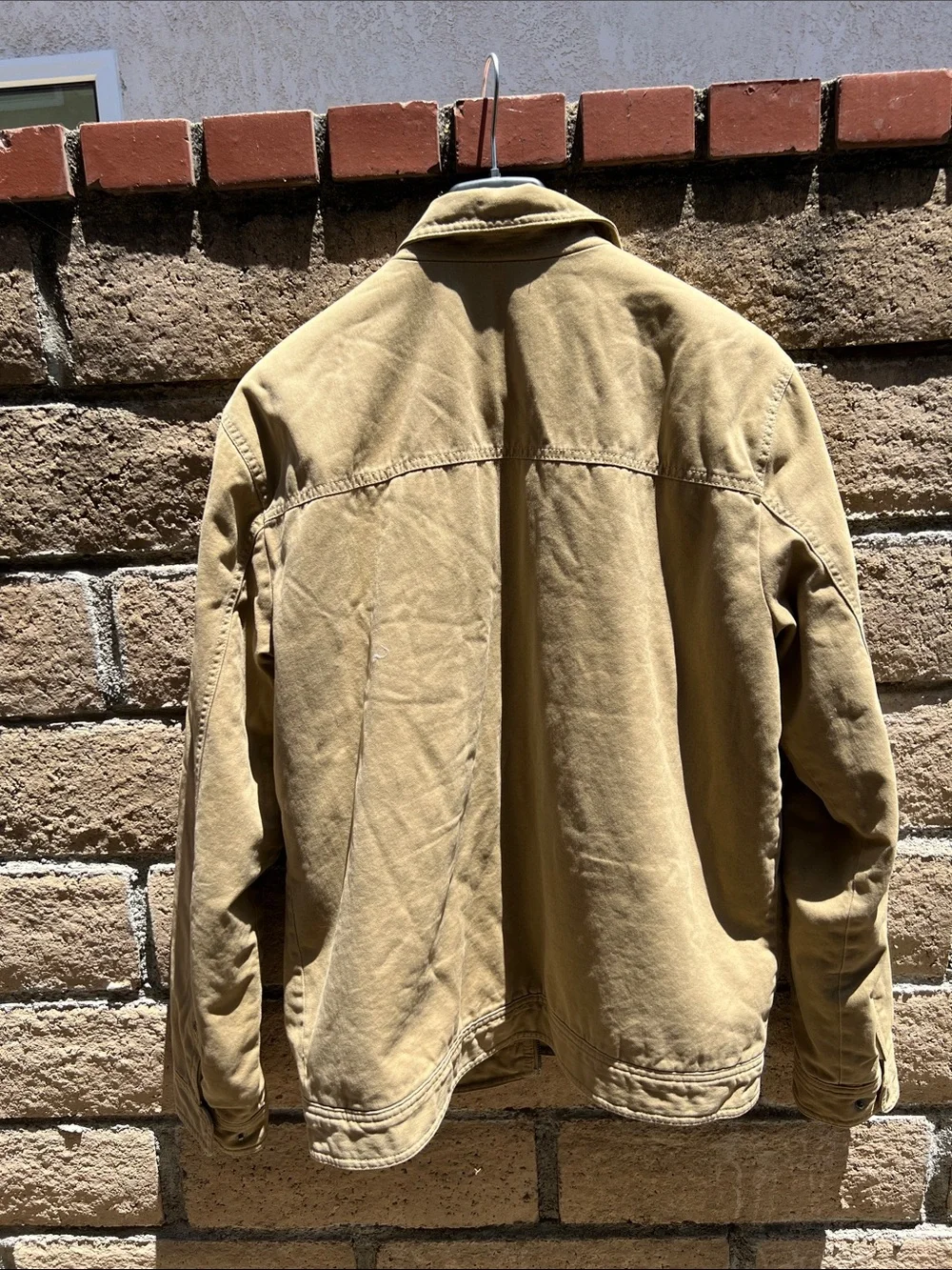 Quicksilver Classic Light tan Jacket - Neutral Tonal Outerwear XL canvas Sherpa