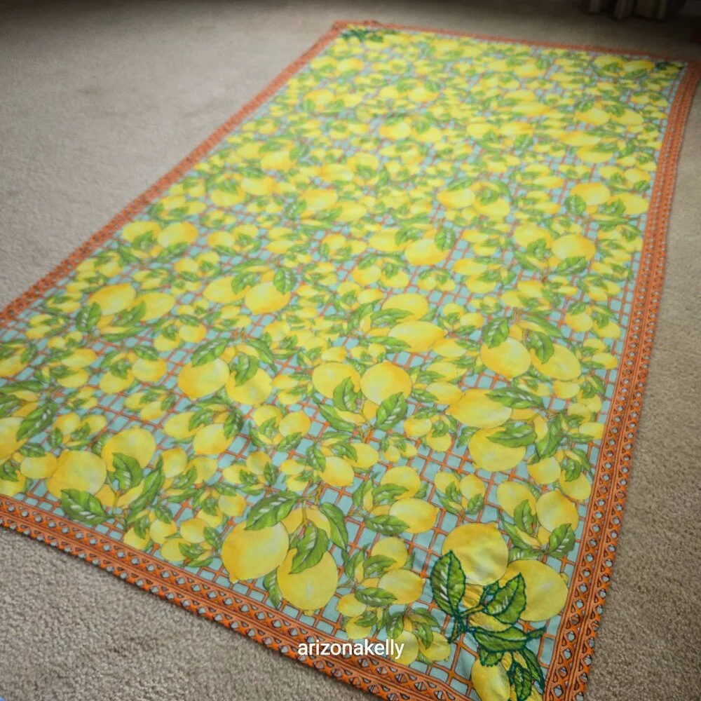 Calypso St. Barth Cotton Lemon Scarf Sarong Embroidered