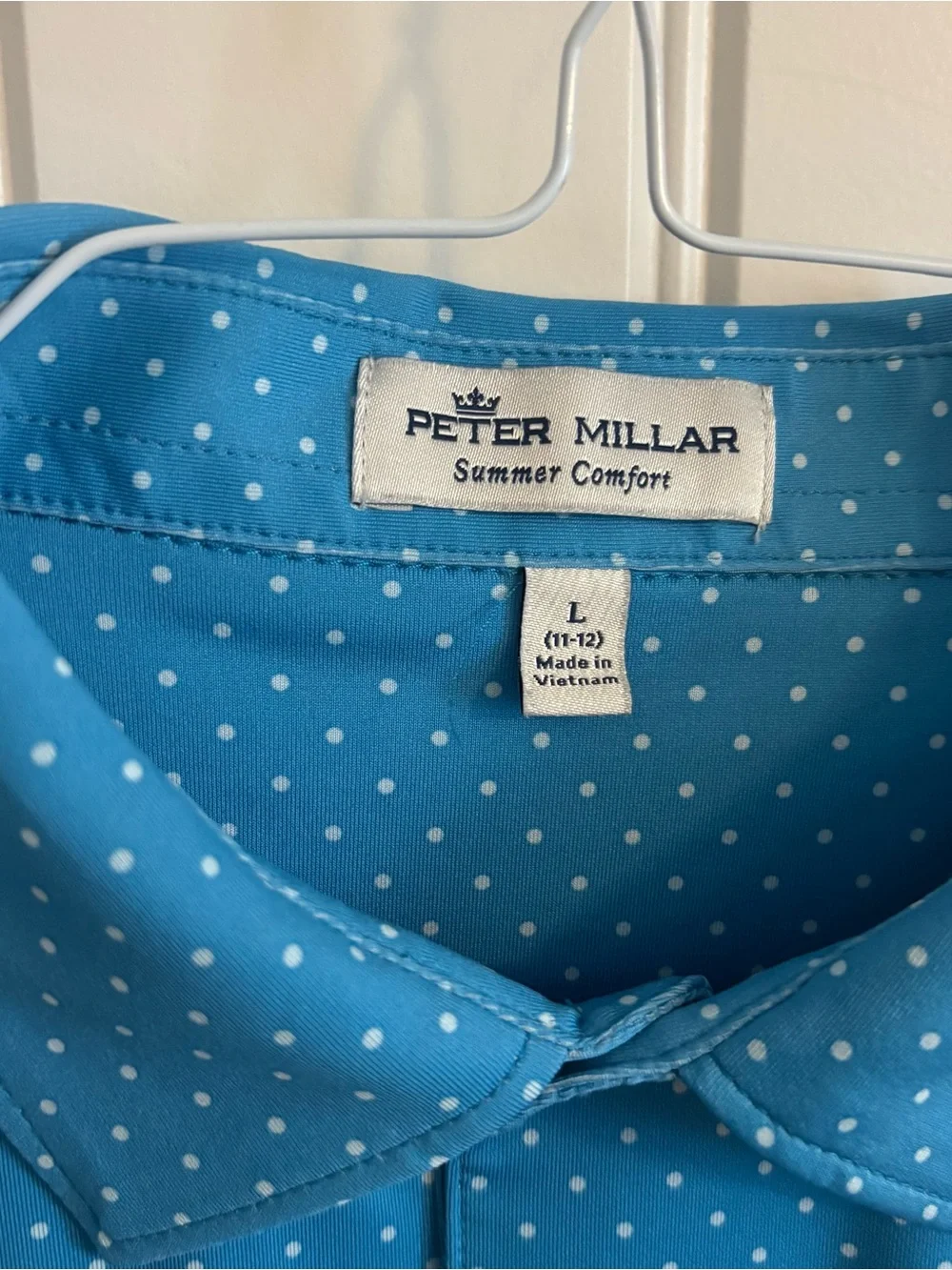 Peter Millar Youth Blue Polo Size L (11-12)