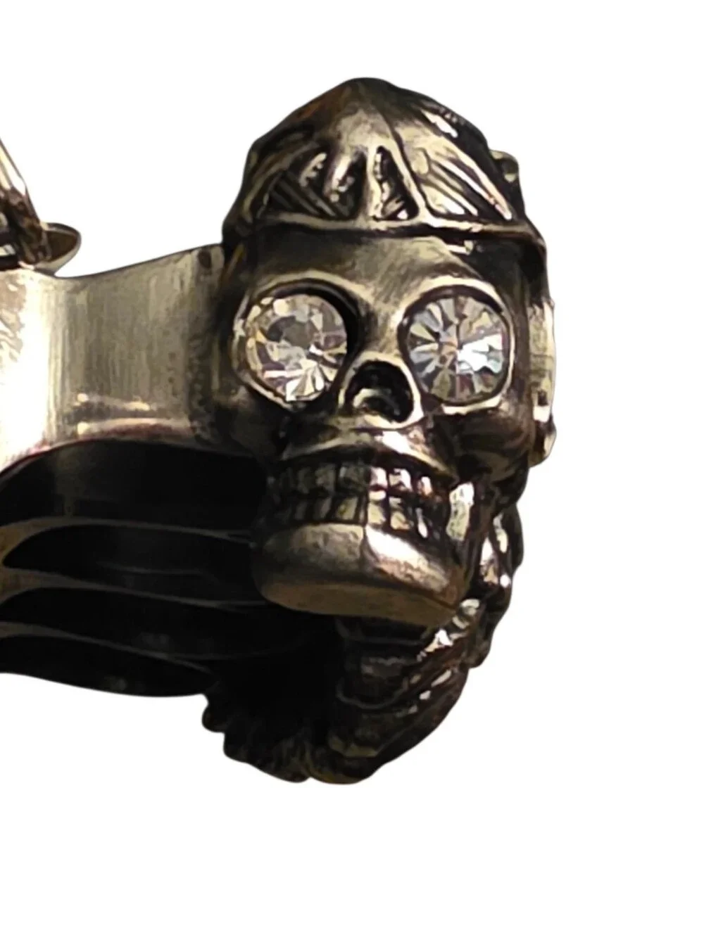 Winged Skull Knuckle Duster Faux Leather Snake Clutch Purse NWOT