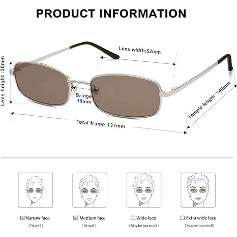 Trendy Small Y2K Rectangle Sunglasses for Women and Men Retro SJ1187