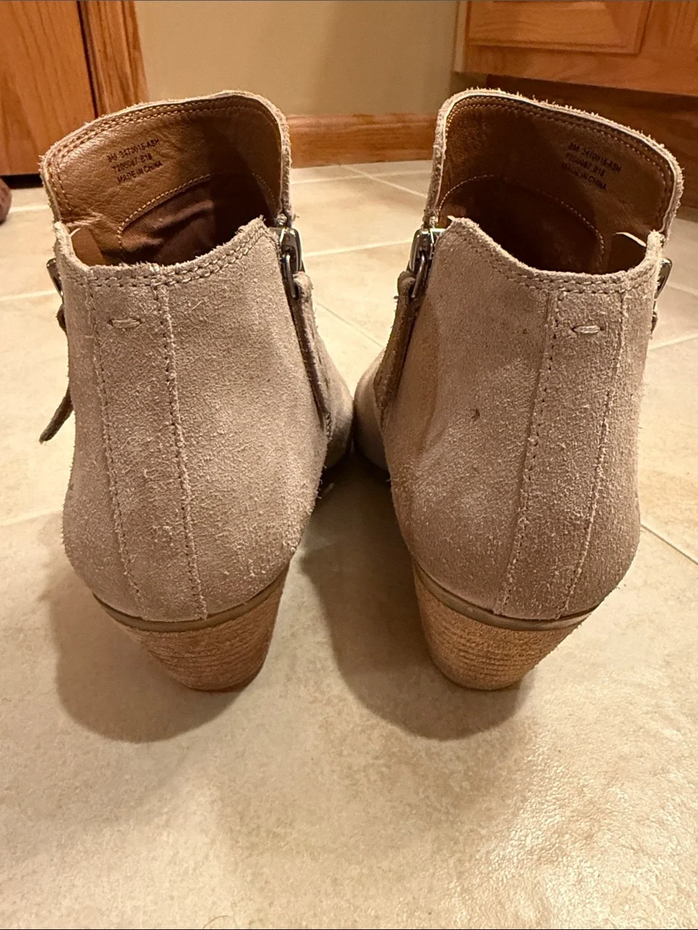 Frye Taupe Suede Pointed Ankle Booties