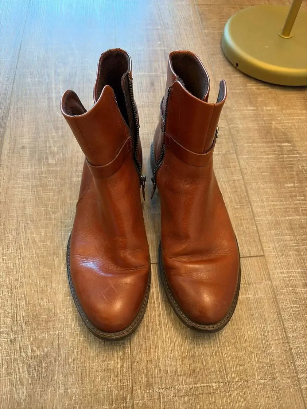ECCO Women's Leather Ankle Boots with Side Zip and Buckle Detail