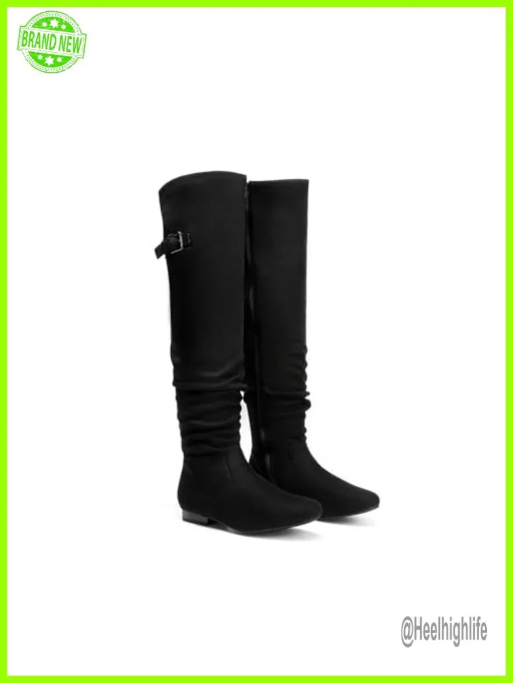 Suede Over The Knee Thigh High Winter Boots with Faux Fur Lining