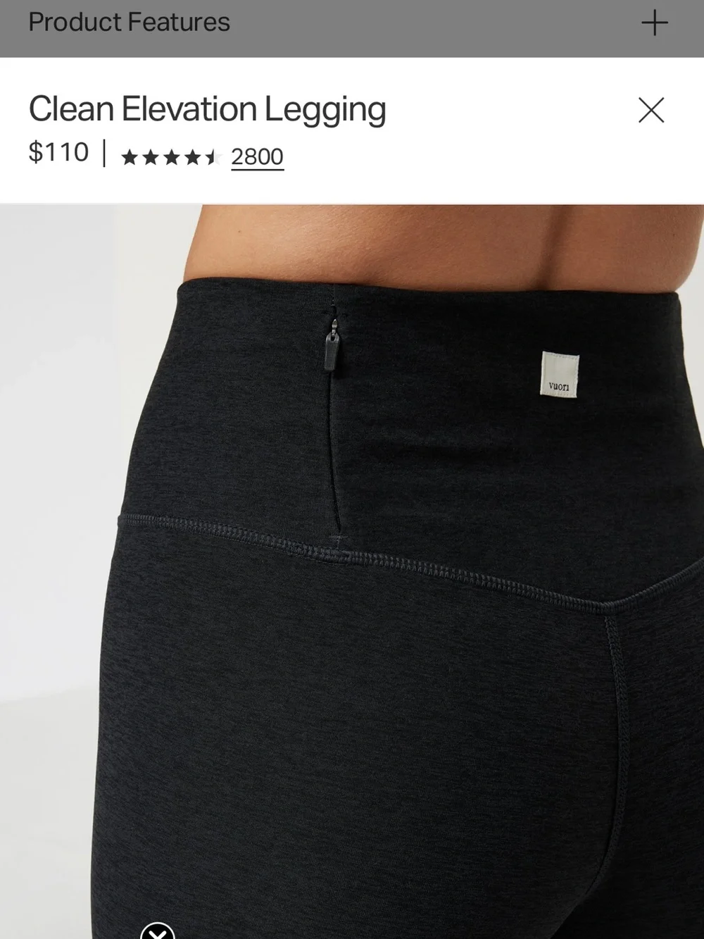 Vuori Heathered green clean elevation leggings