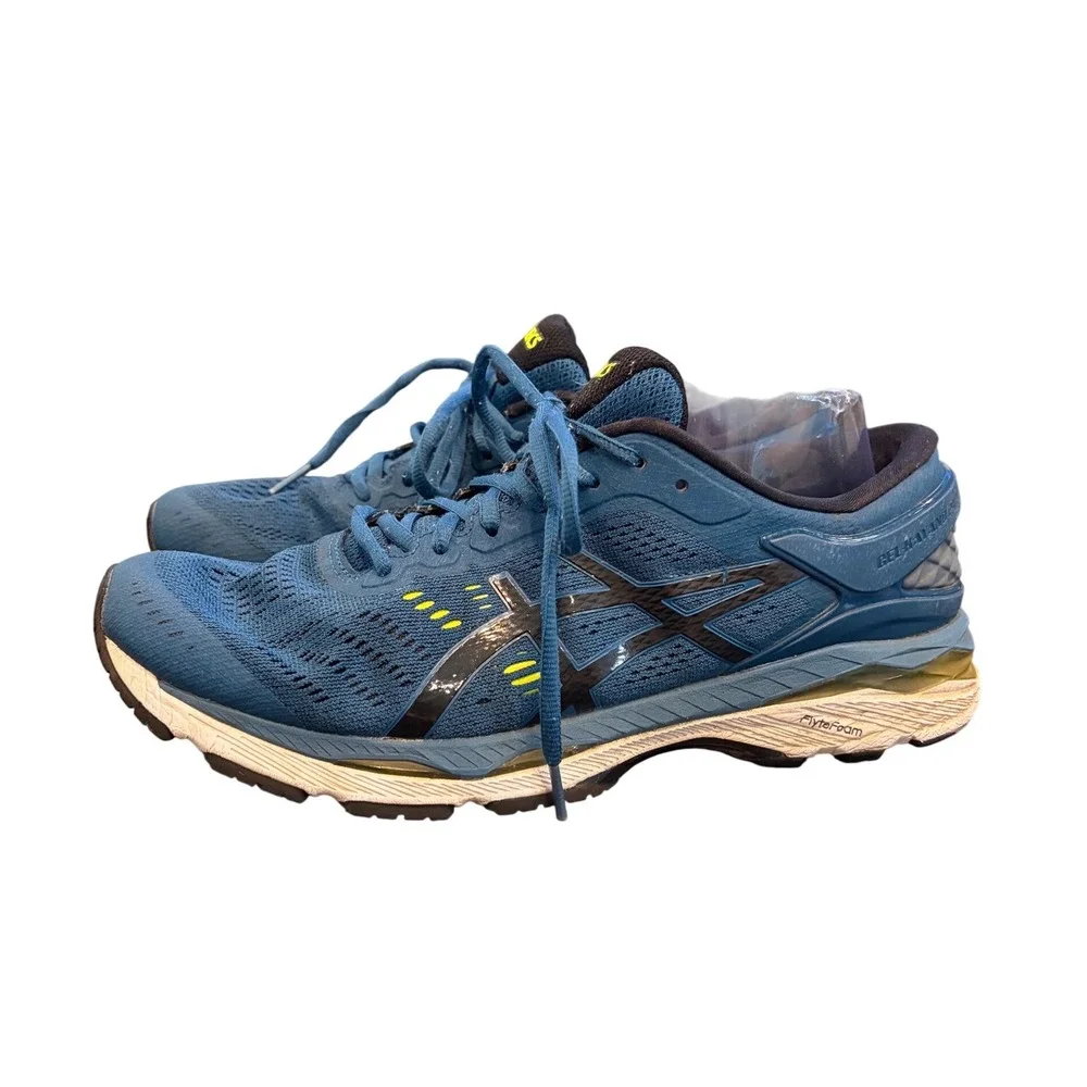 ASICS Gel-Kayano 24 T749N Men's 9.5 Blue Black Running Shoes Sneakers GUC