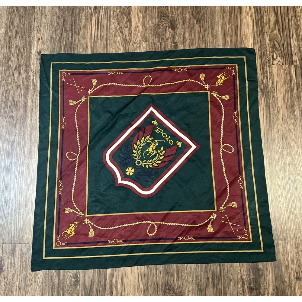 Vintage 80's Polo Ralph Lauren Uni Crest Pony Scarf 