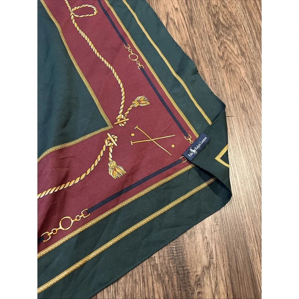 Vintage 80's Polo Ralph Lauren Uni Crest Pony Scarf 