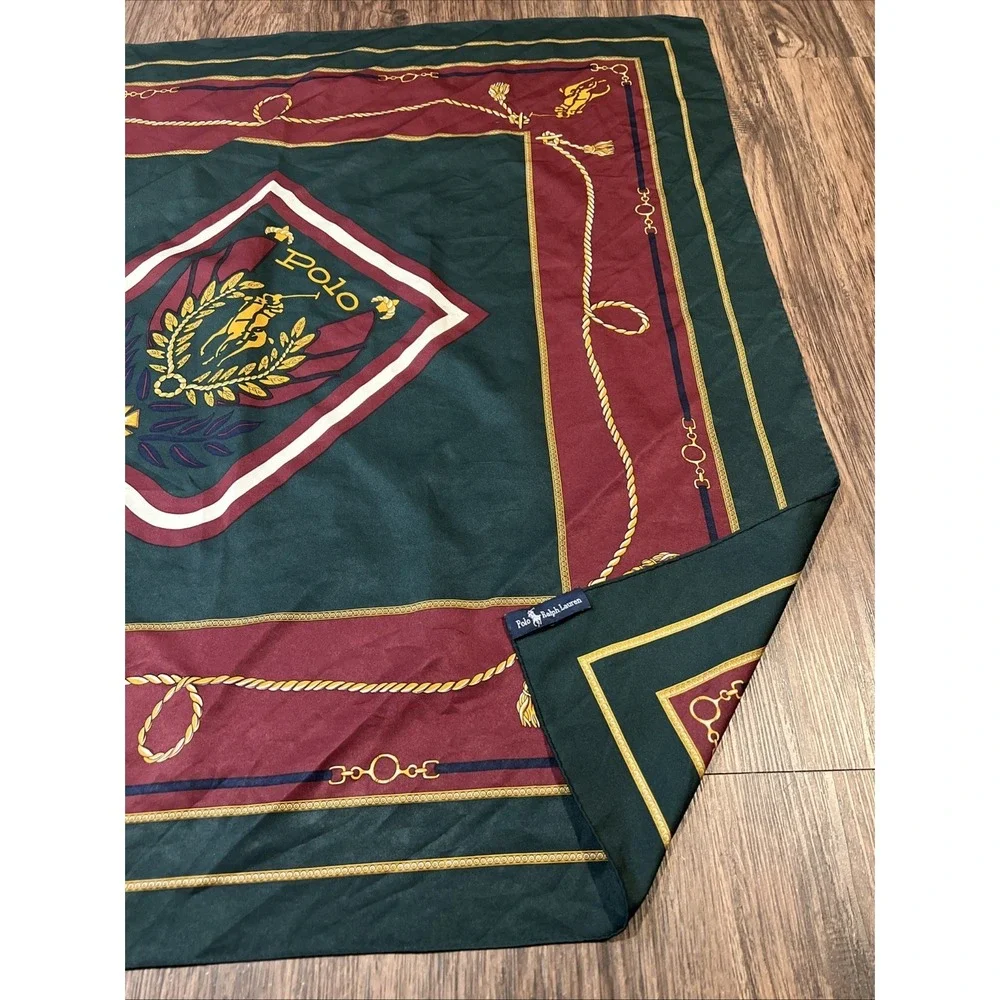 Vintage 80's Polo Ralph Lauren Uni Crest Pony Scarf 