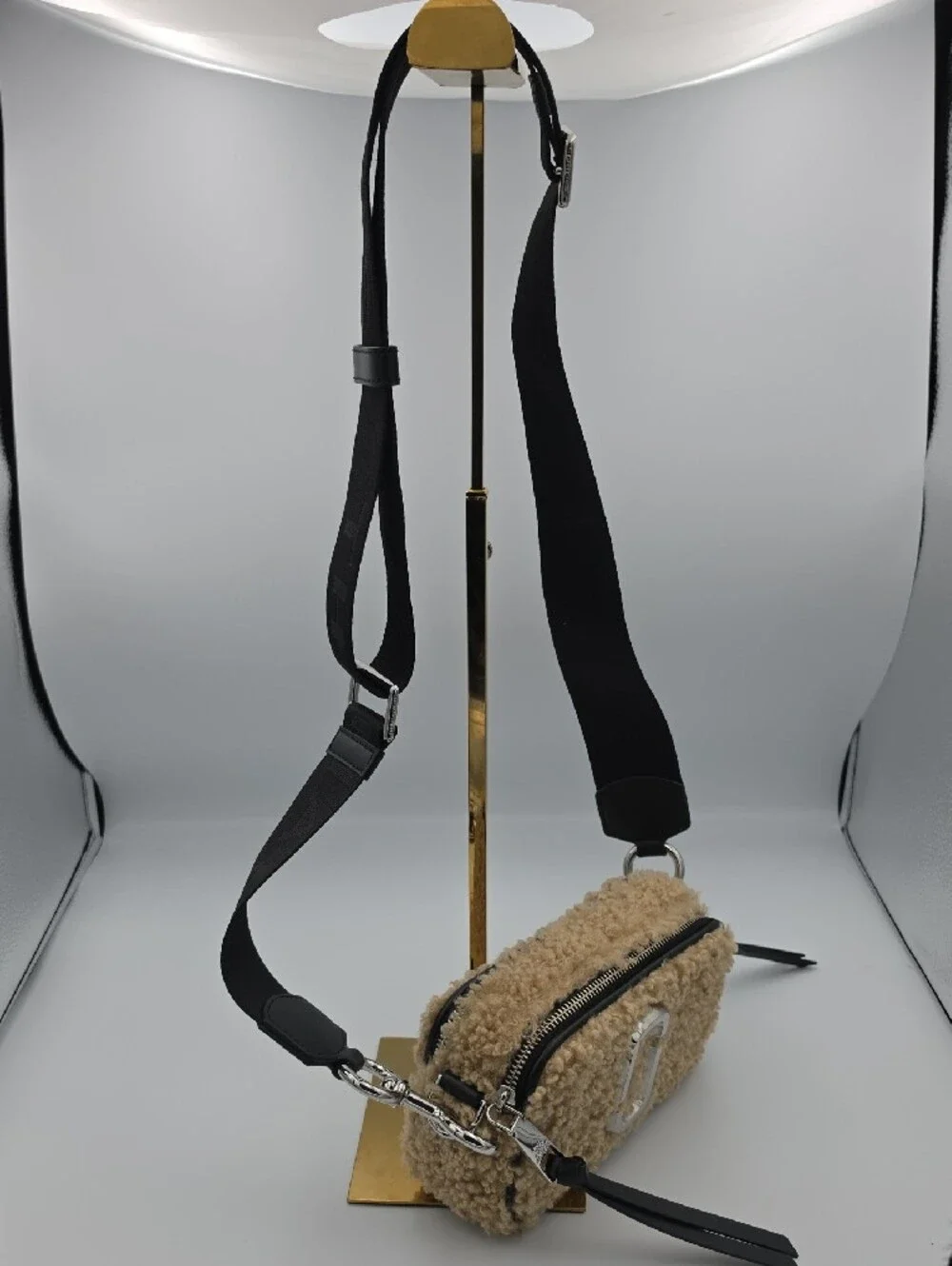 Marc Jacobs Beige Tan Sherpa Crossbody Small Camera Bag 