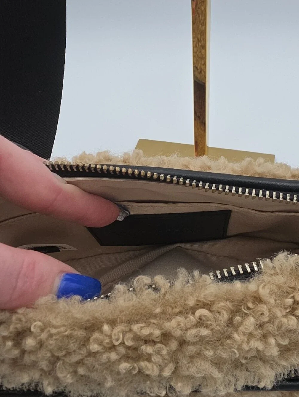 Marc Jacobs Beige Tan Sherpa Crossbody Small Camera Bag 