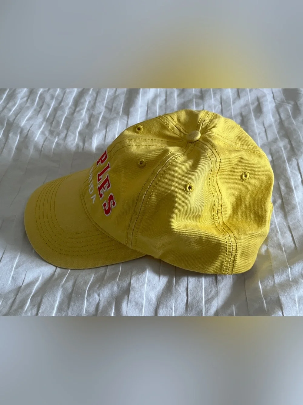 ☀️Naples FL Yellow Baseball Hat | Pink Embroidered Cap | Beach + Golf Style