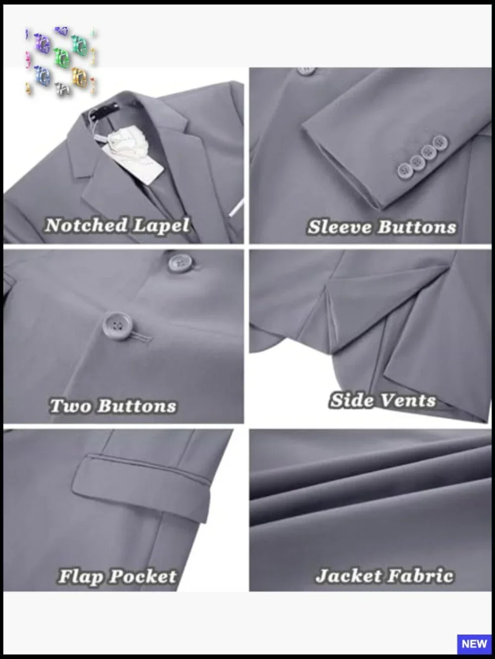 Slim Fit Sport Coat Classic Two Button Blazer for Wedding Prom Business