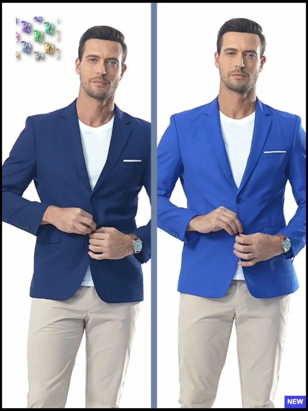 Slim Fit Sport Coat Classic Two Button Blazer for Wedding Prom Business