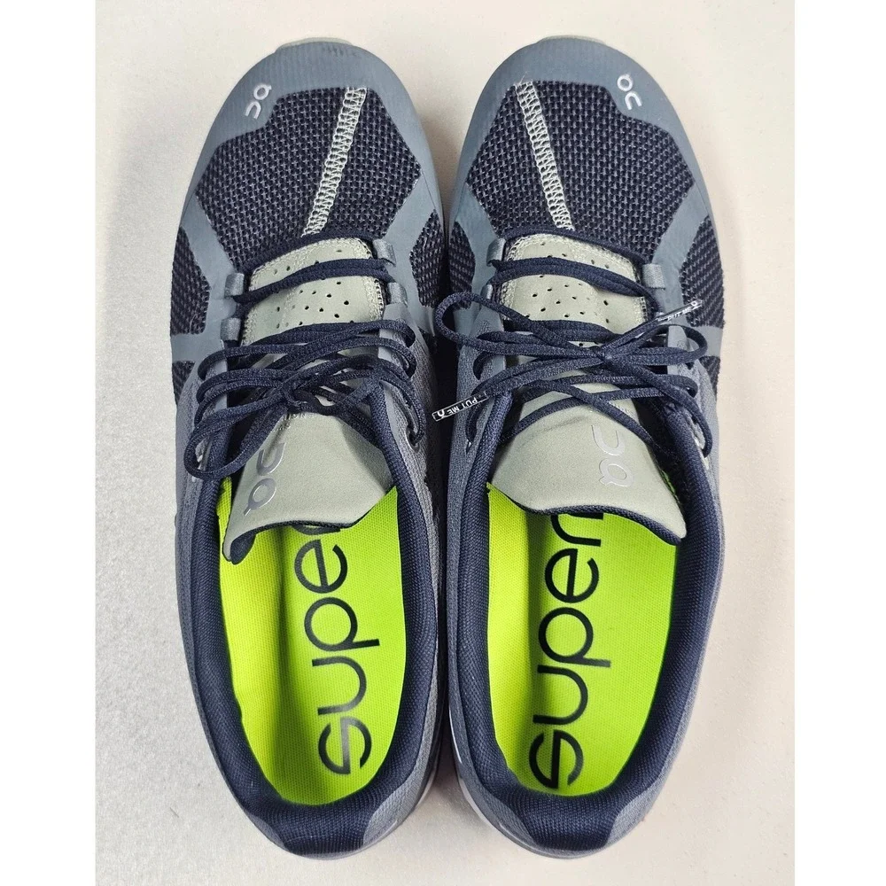 On Cloud Mens Running Shoes Navy Gray Mesh Sneakers 19.99198 Size 10