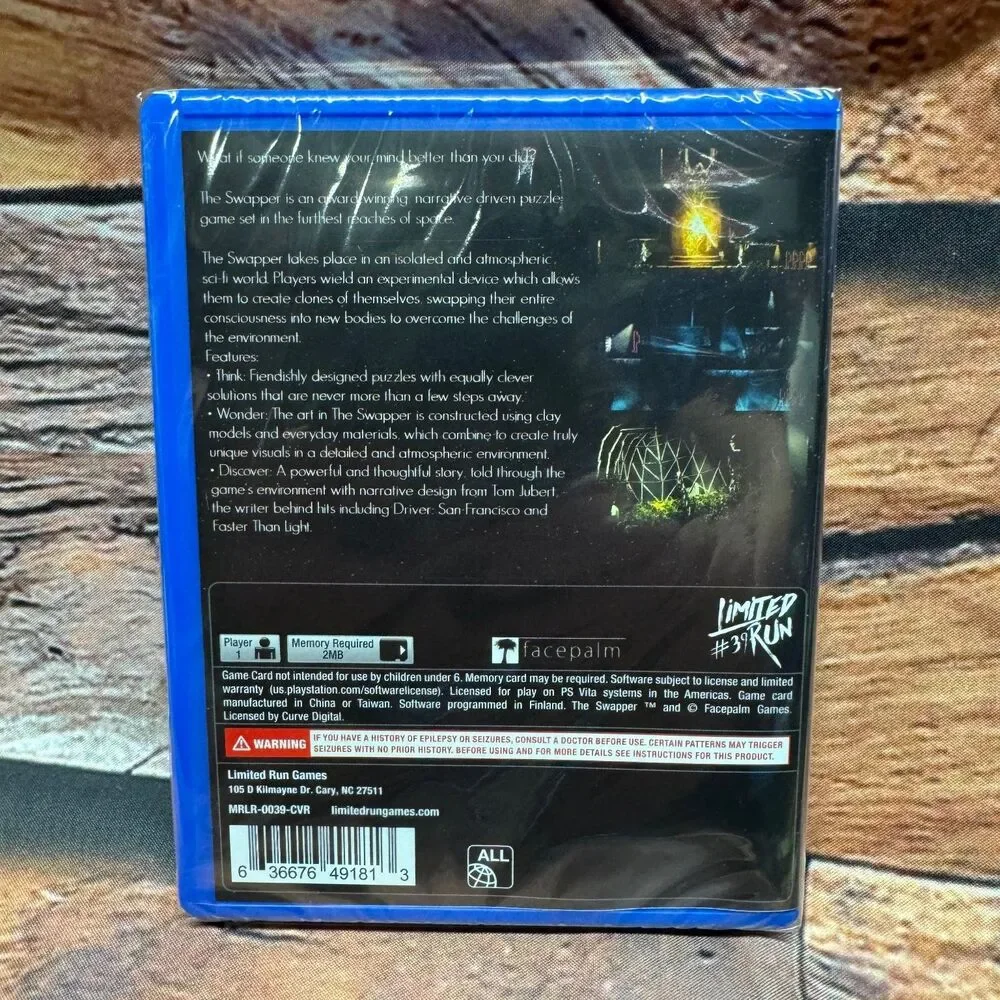 The Swapper Limited Run #39 PS Vita Video Game Puzzle Sci-Fi New Sealed