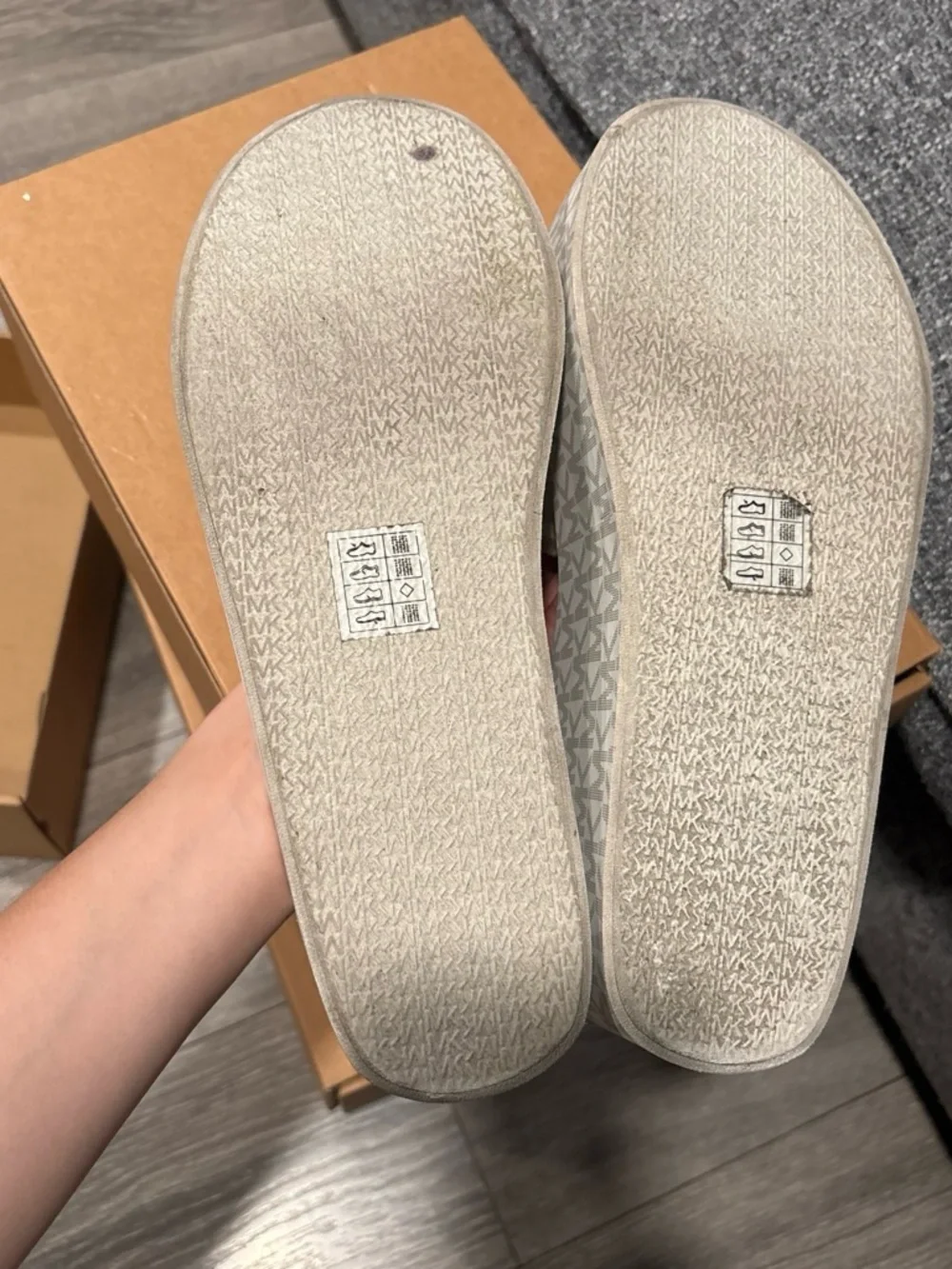 Michael Kors Women's Cream Slide Platform Sandals