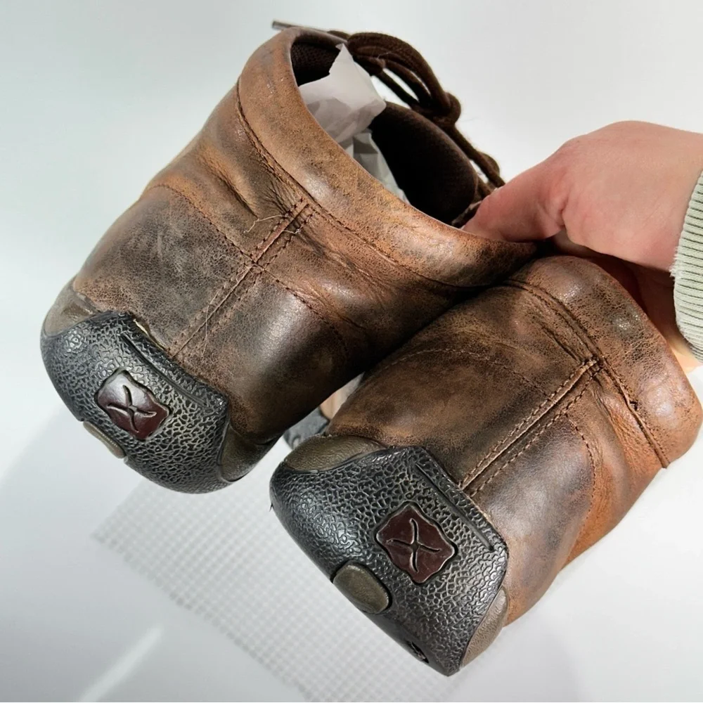 Twisted X Comfort Leather Moc Toe Chukka Shoes Brown 7.5