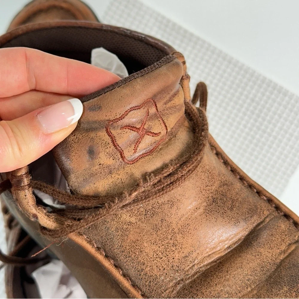 Twisted X Comfort Leather Moc Toe Chukka Shoes Brown 7.5
